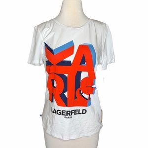 Karl Lagerfeld Paris logo graphic t-shirt